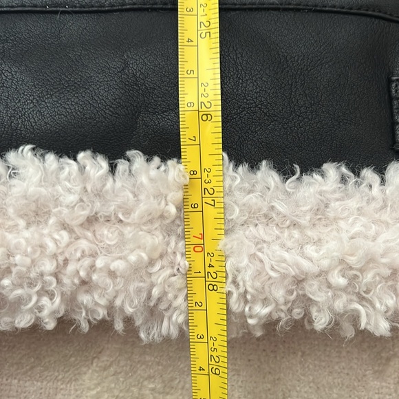 NWT. House of CB Black Shearling Vegan Leather Aviator Jacket Size Large - Picture 14 of 14
